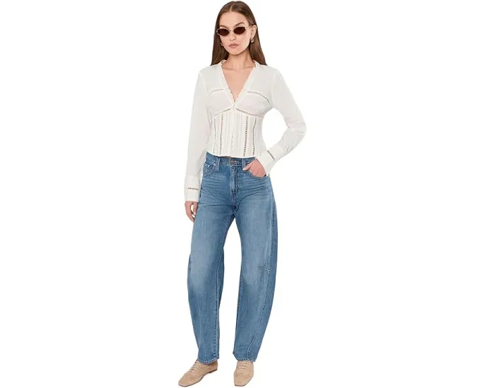 Блуза Free People Frankie Corset с длинным рукавом и завышенной талией