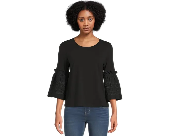 Блуза Liverpool Los Angeles с вышивкой и рукавом три четверти из вискозы