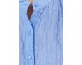 Рубашка Cotton Microstripe Eileen Fisher с воротником мандарин