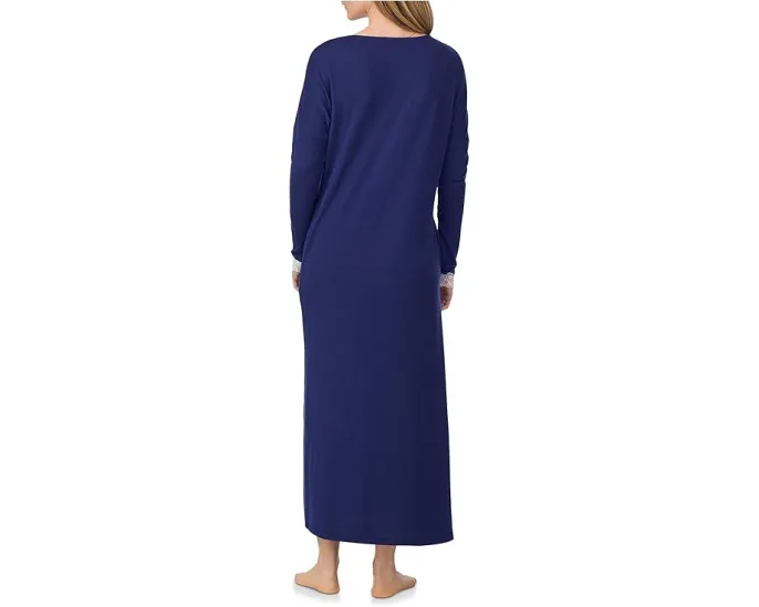 Eileen West Длинный халат Dream Sweater Knit с кружевом и карманами