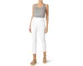 High-Rise Embroidered Eyelet Hem Skimmer