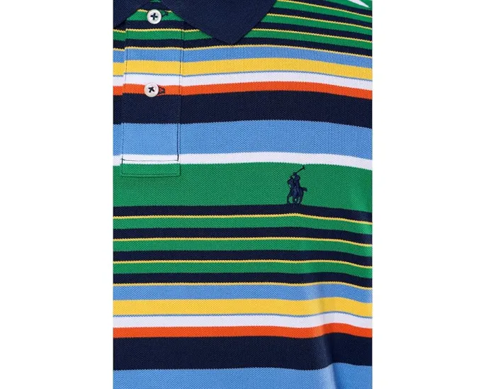 Поло Polo Ralph Lauren Classic Fit Striped Mesh из дышащего хлопка