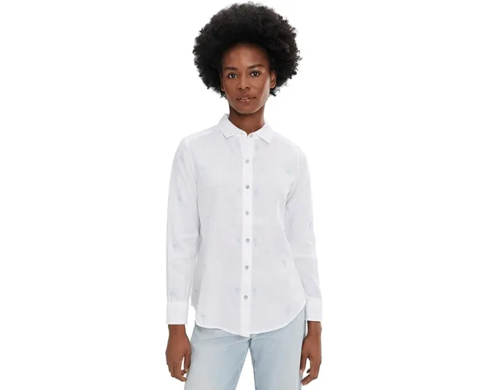 Рубашка Tommy Bahama с длинными рукавами и вышитой пальмой из льна