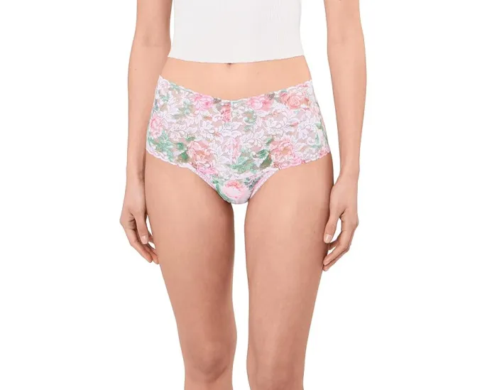 Printed Signature Lace Retro Thong