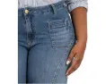 Джинсы KUT from the Kloth Plus Charlotte High Rise Wide Leg с накладными карманами спереди