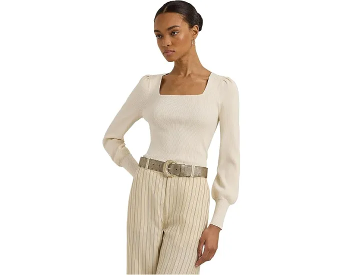 Lauren Ralph Lauren свитер с пышными рукавами и рубчиком