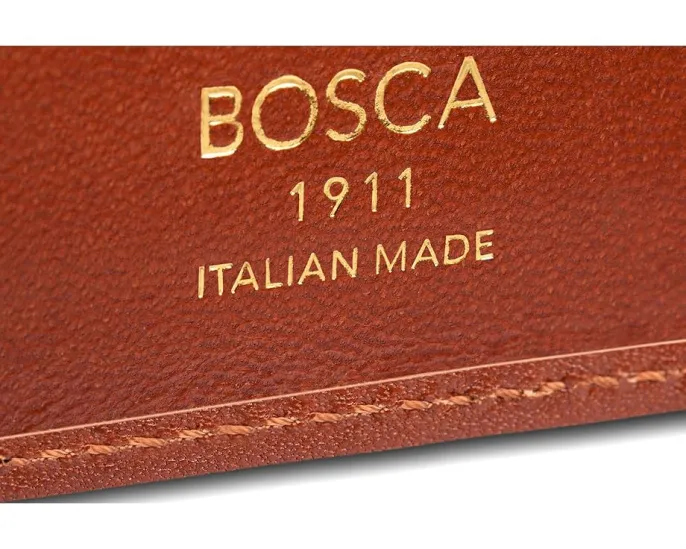 Маленький кожаный кошелек Bosca Hard Smoked с эффектом обжига и шестью отделениями