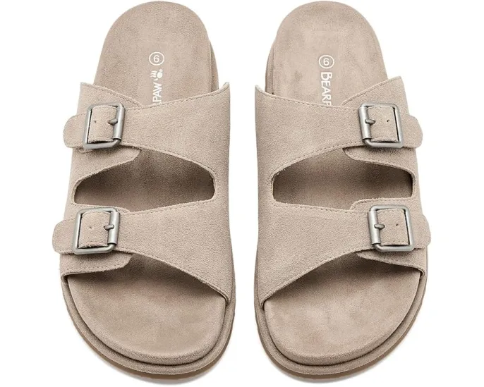 Сандалии Bearpaw Darcy с кожаным верхом и двойной пряжкой