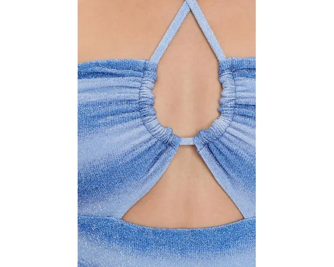 Цельный купальник Phoenix с полосатым принтом и вырезом-холтер