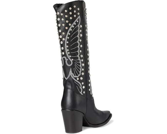 Ботинки Diamonds Forever от Dingo до колена с квадратным каблуком и стразами