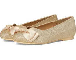 Золотистые балетки Janie and Jack с бантом и миндалевидным носком