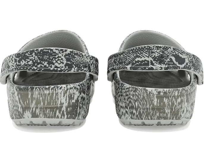 Классические сабо Crocs с сезонным принтом на платформе