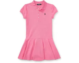 Платье-поло Polo Ralph Lauren Kids с коротким рукавом для старших детей из стрейч-хлопка