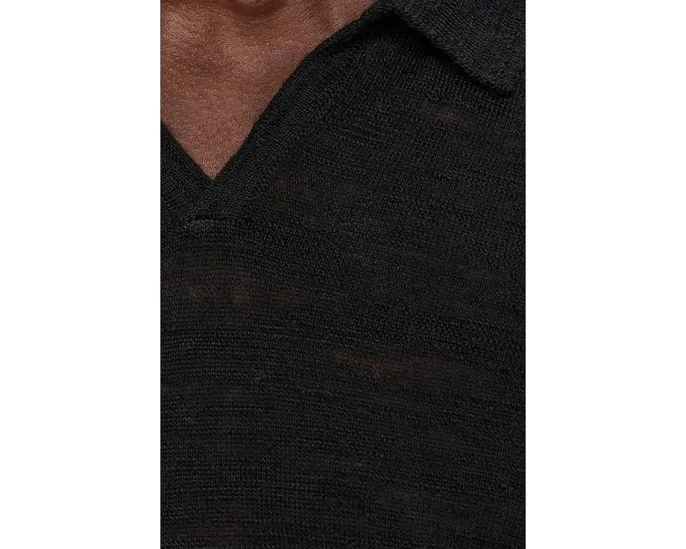 Полированная кожаная рубашка поло John Varvatos Luciano с длинными рукавами