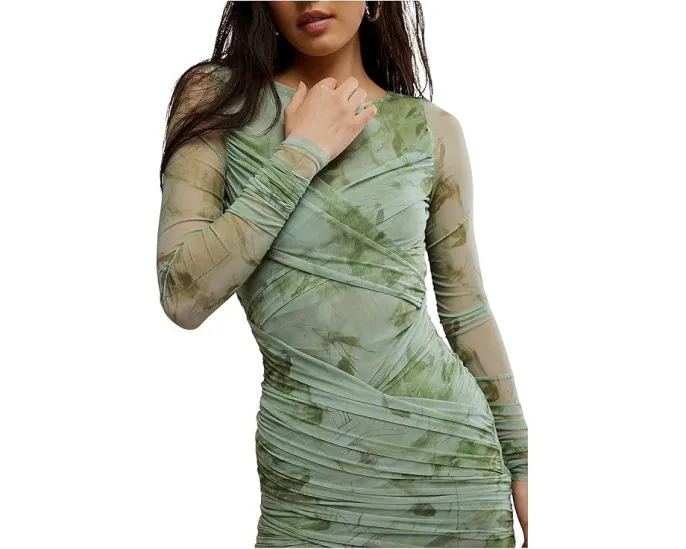 Мини-платье Katana приталенное из сетки с рукавами