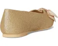 Золотистые балетки Janie and Jack с бантом и миндалевидным носком