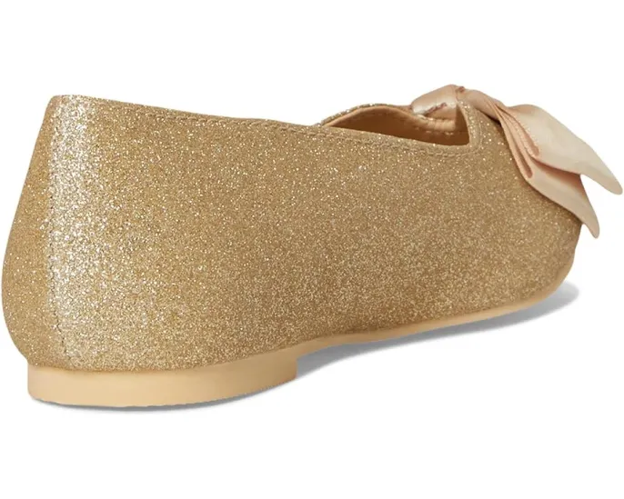 Золотистые балетки Janie and Jack с бантом и миндалевидным носком
