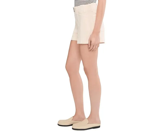 Шорты Paige Olivia с высокой посадкой и двойной пуговицей в цвете Quartz Sand
