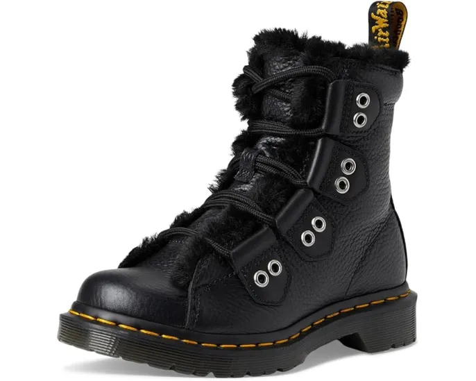 Ботинки Dr. Martens 1460 Lace To Toe с меховой подкладкой и шнуровкой
