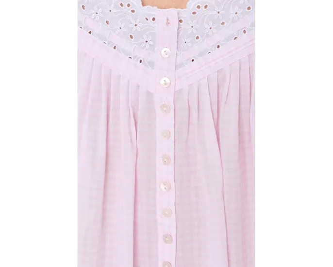 Ночное платье Eileen West из батиста в горошек с короткими рукавами