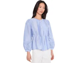 Топ Vince Camuto с круглым вырезом и плиссированной вставкой спереди