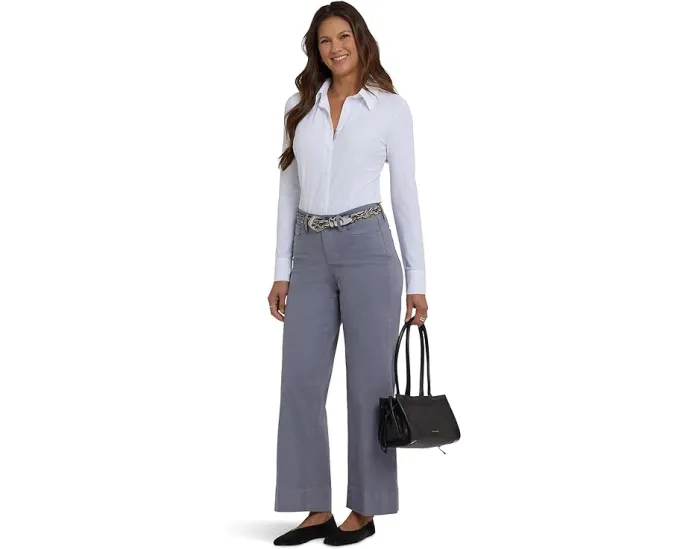 NYDJ Teresa Wide Leg укороченные джинсы с глубоким подолом 3 дюйма