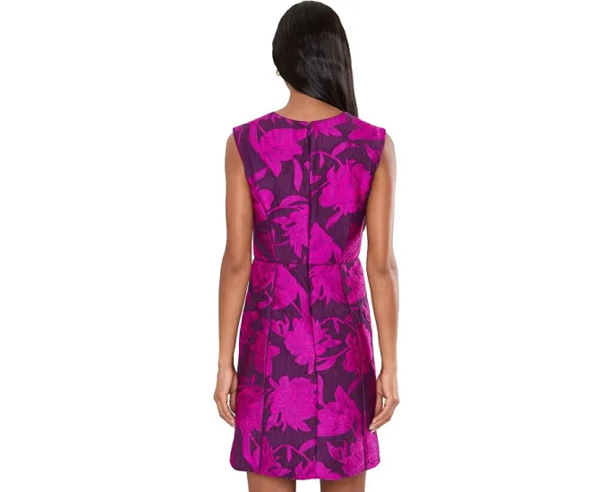 Короткое платье Jacquard Piping от Adrianna Papell с цветочным жаккардом