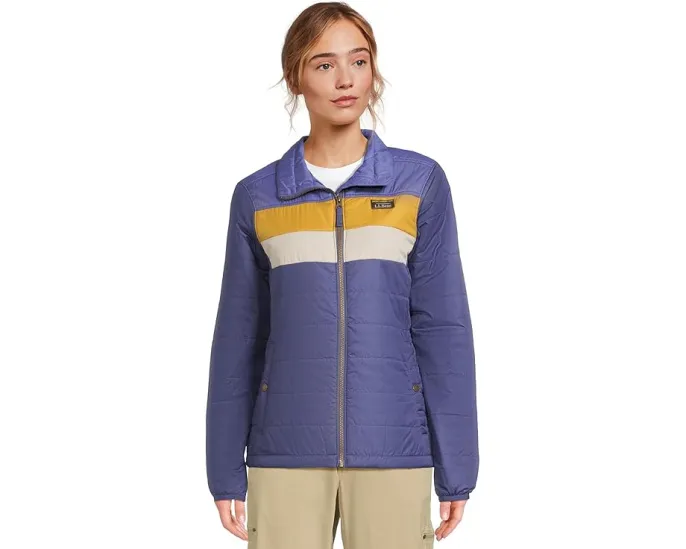 Пуховик L.L.Bean Mountain Classic с цветными блоками и застежкой на молнии