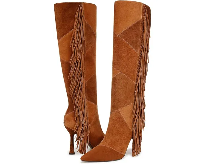 Сапоги Ellis от Sam Edelman до колена с бахромой и массивным каблуком