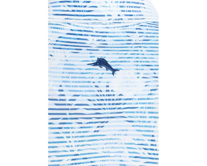 Поло Tommy Bahama Costa Wave Palm Azul с вышитым логотипом