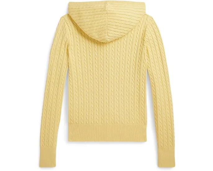 Хлопковый худи на молнии с мелкой резинкой Polo Ralph Lauren Kids для детей постарше