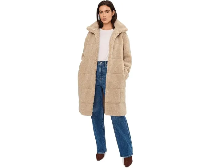 Длинная стеганая куртка Levi's из шерпи в стиле тедди