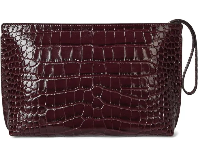 Большая сумка кошелек Lauren Ralph Lauren из кожи с крокодиловым тиснением и логотипом LRL