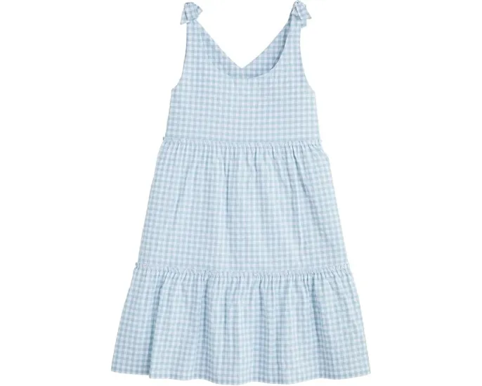 Платье Vineyard Vines Kids Girls Harbor Tie Tiered для девочек в клетку