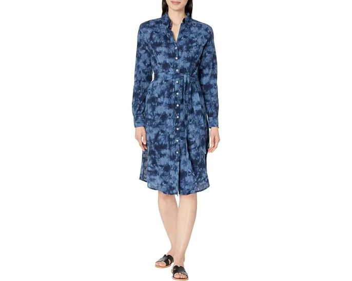 Платье Carve Designs Lana из органического хлопка с длинными рукавами и разрезом