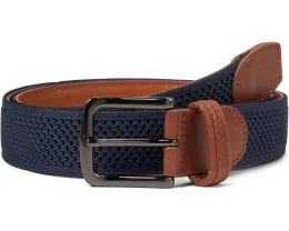 Johnston & Murphy Трикотажный ремень Amherst с кожаной отделкой и никелевой пряжкой