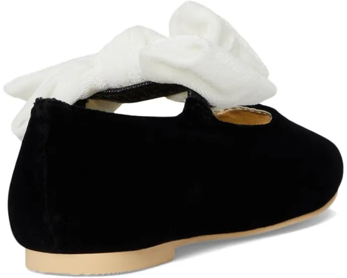 Балетки Janie and Jack из бархата с бантом на щиколотке и квадратным носком