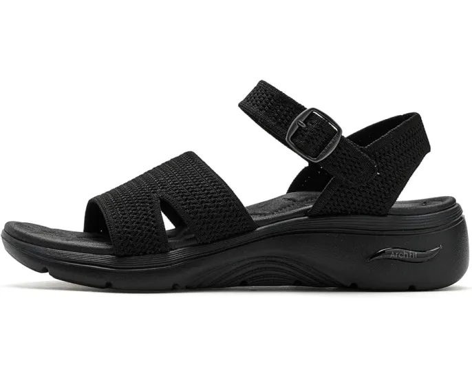 Сандалии SKECHERS GO Walk Arch Fit 2.0 с блестящей пряжей и поддержкой свода стопы