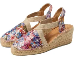 Босоножки Telva-PM от Toni Pons с мозаичным принтом и клином эспадрильи