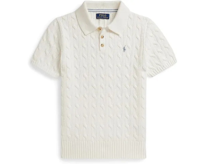 Детский свитер поло Polo Ralph Lauren Kids с жаккардовым узором для старших детей