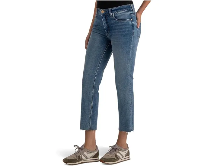 Джинсы KUT from the Kloth Rachael High-Rise Fab Ab Mom с необработанным краем