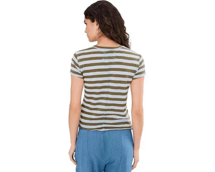 Футболка Free People Nora Tee с кружевными вставками и карманом в расслабленном стиле
