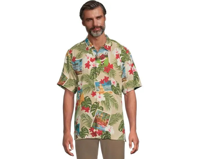 Рубашка Tommy Bahama Santas Day Off из шелка с праздничным принтом