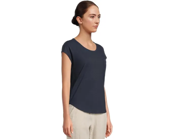 Футболка L.L.Bean Cotton Linen с круглым вырезом и нагрудным карманом