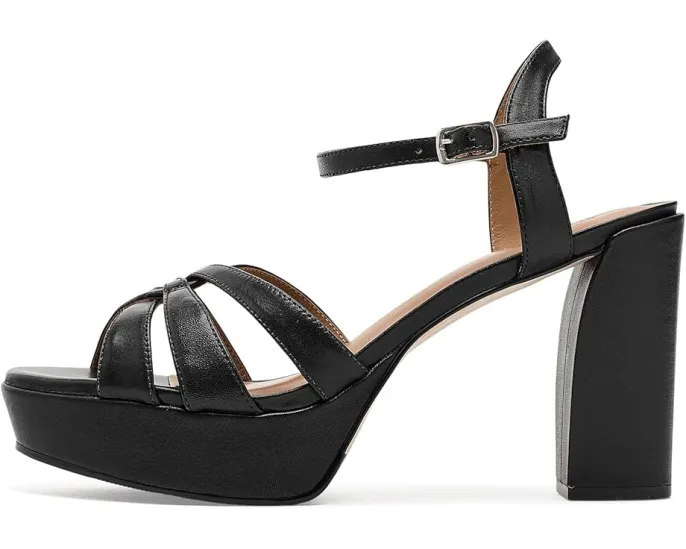 Сандалии Bernardo Vittoria с плетёным верхом на квадратном каблуке