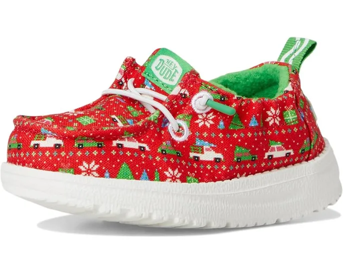 Hey Dude Kids Lildude Holiday Sweater детские лоферы для малышей с новогодним принтом