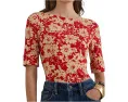Футболка Lauren Ralph Lauren с цветочным принтом и горловиной лодочкой