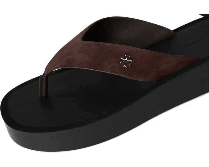 Кожаные шлепанцы Leather Platform Flip Flop от Tory Burch на платформе