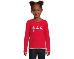 Детский свитер Barefoot Dreams CozyChic Lite Fa La La с праздничной вышивкой