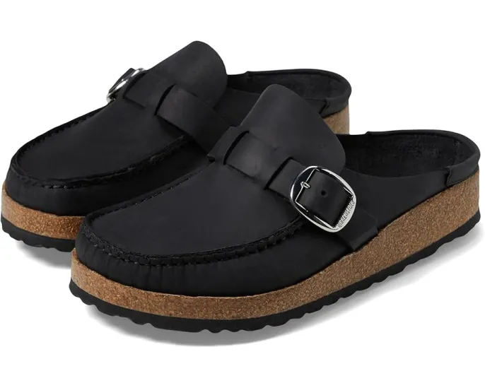 Слипоны Birkenstock Buckley из промасленной кожи с декоративной пряжкой